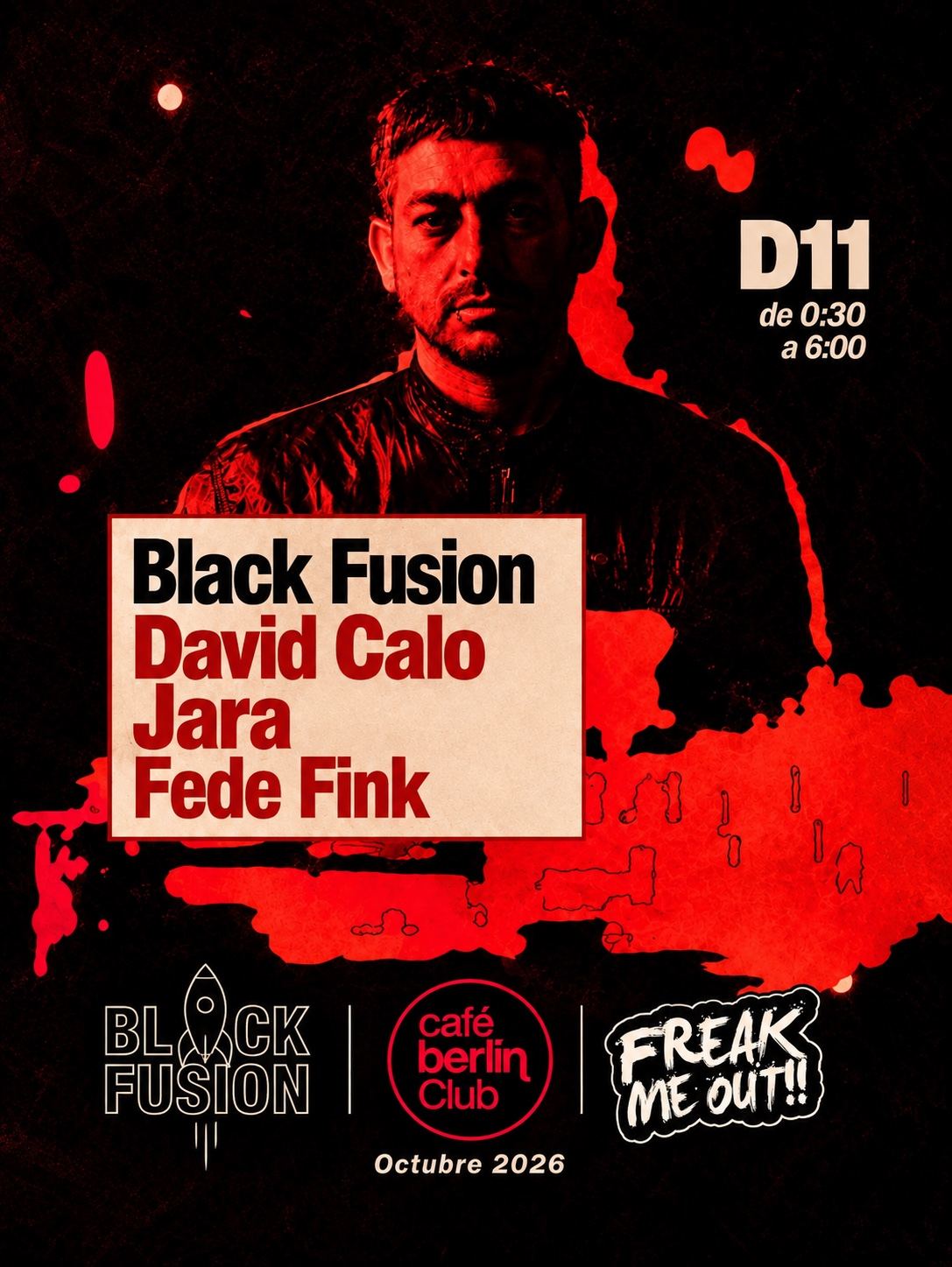 Black Fusion con David Calo, Jara y Fede Fink, 11 de octubre de 2026