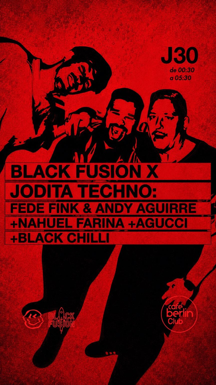 Cartel de Black Fusion x Jodita Techno, 30 de abril de 2026